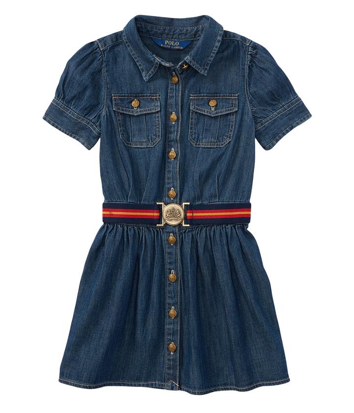 Polo Ralph Lauren Kids Denim Shirtdress (little Kids) (quincy Wash) Girl's Dress