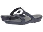 Crocs Sanrah Hammered Metallic Sandal (navy/charcoal) Women's  Shoes