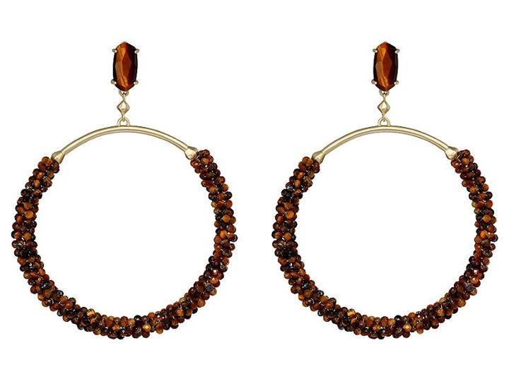 Kendra Scott Russel Earrings (gold/brown Tigers Eye) Earring