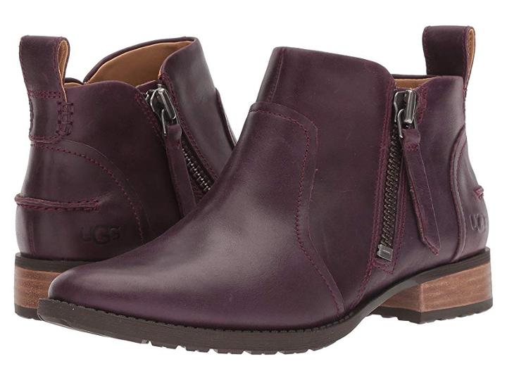Ugg Aureo Boot (oxblood Leather) Women's Zip Boots