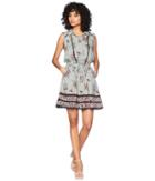 Angie Printed Shirtdress With Ruffles (green/grey) Women's Dress