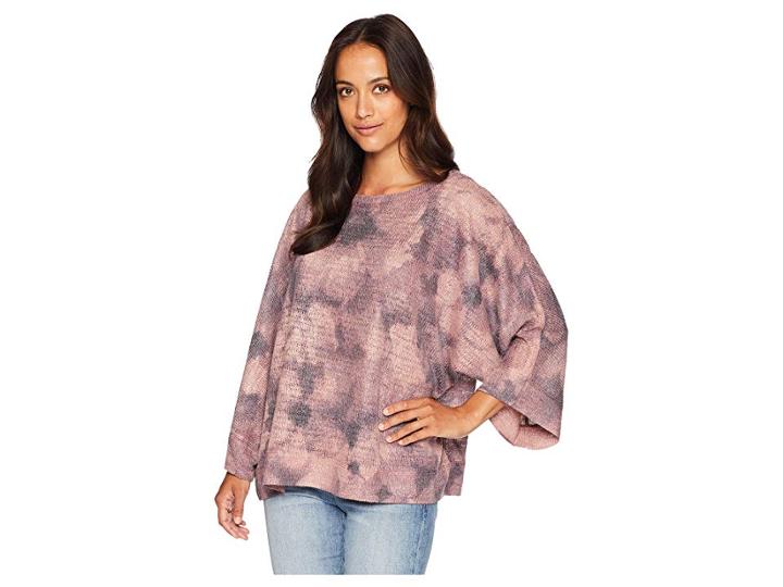 Nally & Millie Pink Grey Floral Print Top (multi) Women's Clothing
