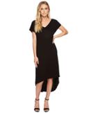 Michael Stars Rylie Rayon Short Sleeve High-low Dress (black) Women's Dress