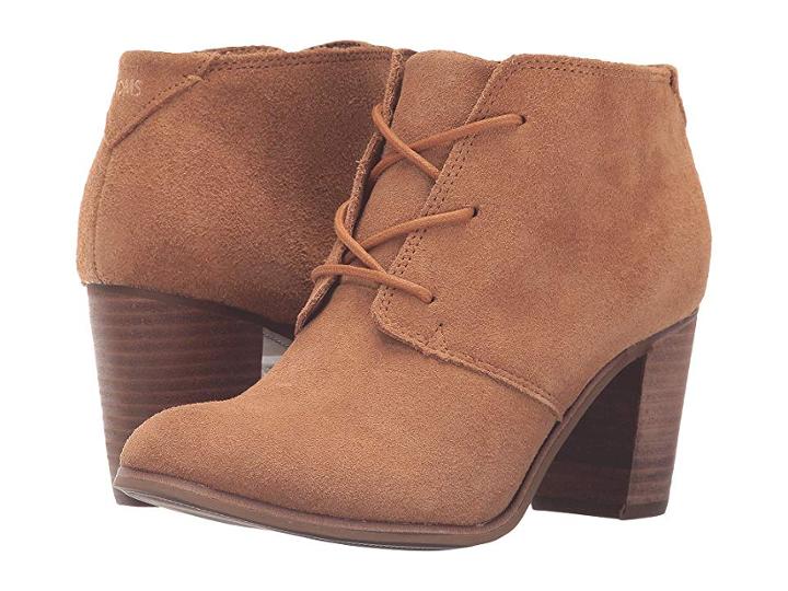 Toms Lunata Lace-up Bootie (wheat Suede) Women's Lace-up Boots