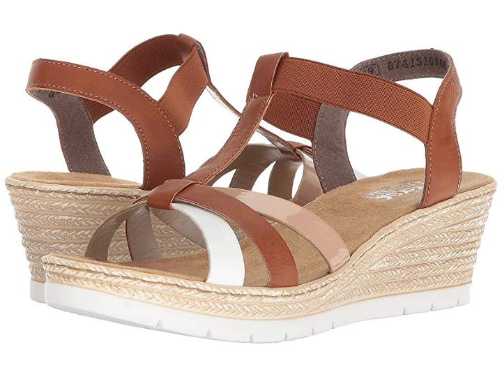 Rieker 61995 Fanni 95 (bianco/cayenne/skin) Women's Shoes