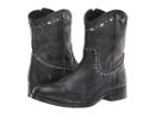 Frye Melissa Button Multi Stud Short (black Waxed Full Grain) Women's  Boots