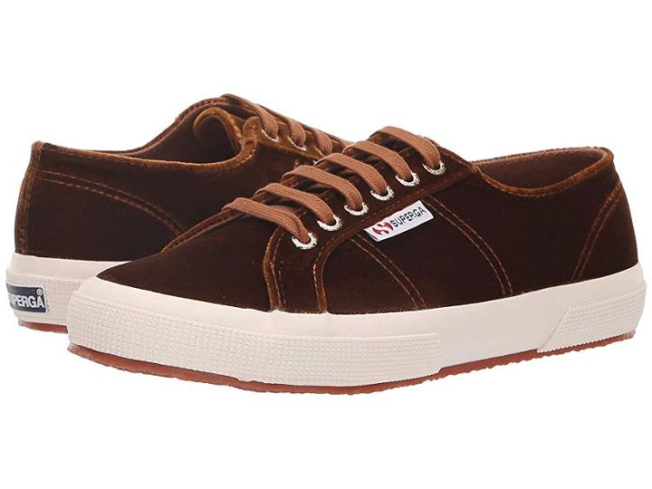 Superga 2750 Velvetw (camel/brown) Women's Lace Up Casual Shoes