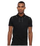 Versace Collection Short Sleeve Polo With Stud (black) Men's Short Sleeve Pullover
