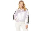 Juicy Couture Satin Track Jacket With Logo Side Stripe (lavender Fog) Women's Clothing