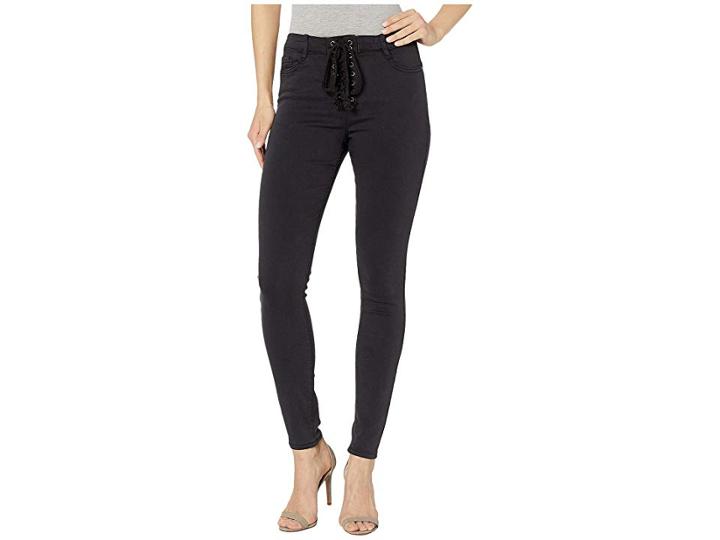 Bebe Fever Tie Jeans In Black (black) Women's Jeans