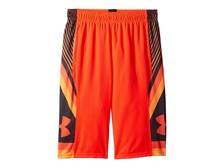 Under Armour Kids Space The Floor Shorts (big Kids) (neon Coral/stealth Gray/neon Coral) Boy's Shorts