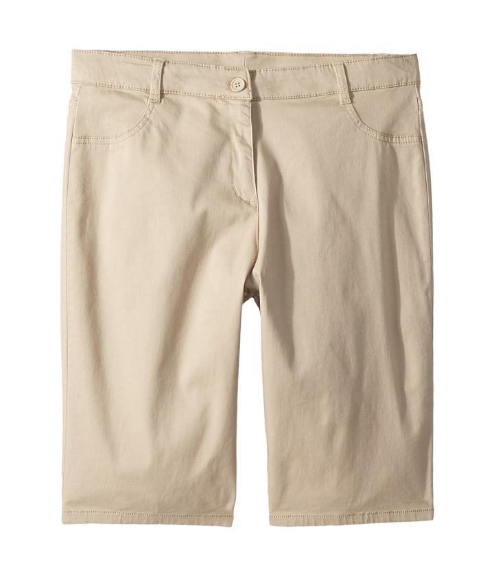 Nautica Kids Girls Plus Five-pocket Sateen Bermuda Shorts (big Kids) (su Khaki) Girl's Shorts