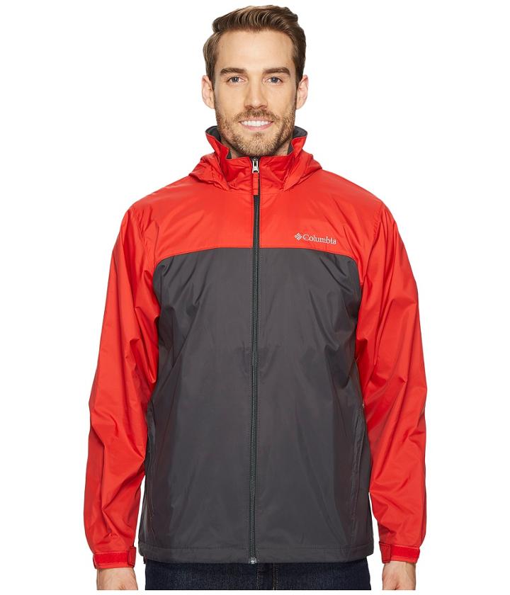 Columbia Glennaker Lake Lined Rain Jacket (shark/red Spark) Men's Coat