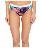 Tommy Bahama Islandactive Graphic Tropics Reversible High-waist Bikini Bottom (mare Navy) Women's Swimwear