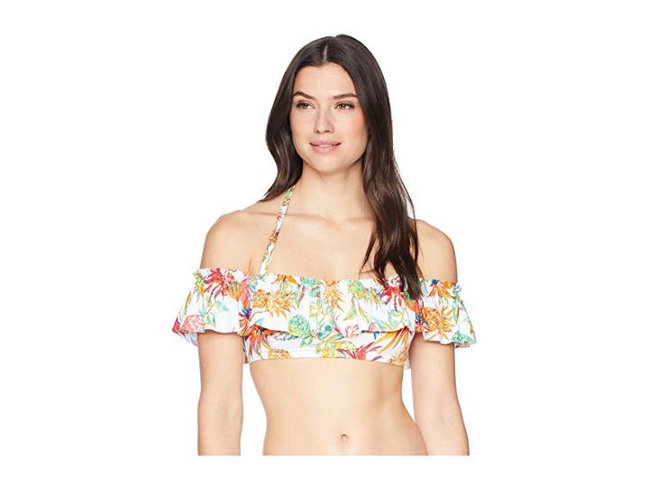 Bleu Rod Beattie Off The Shoulder Bandeau Bra W/ Removable Cup (white) Women's Swimwear