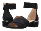 Nine West Yesterday Block Heel Sandal (french Navy Isa Kid Suede) Women's Sandals