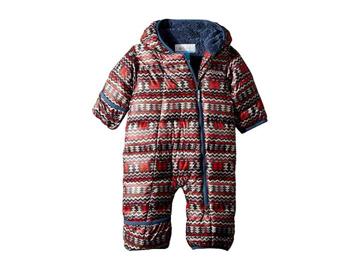 Columbia Kids Frosty Freezetm Bunting (infant) (red Element Zigzag Print) Kid's Jumpsuit & Rompers One Piece