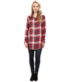 Jag Jeans Magnolia Tunic Rayon Yd Plaid In Red Wagon (red Wagon) Women's Clothing
