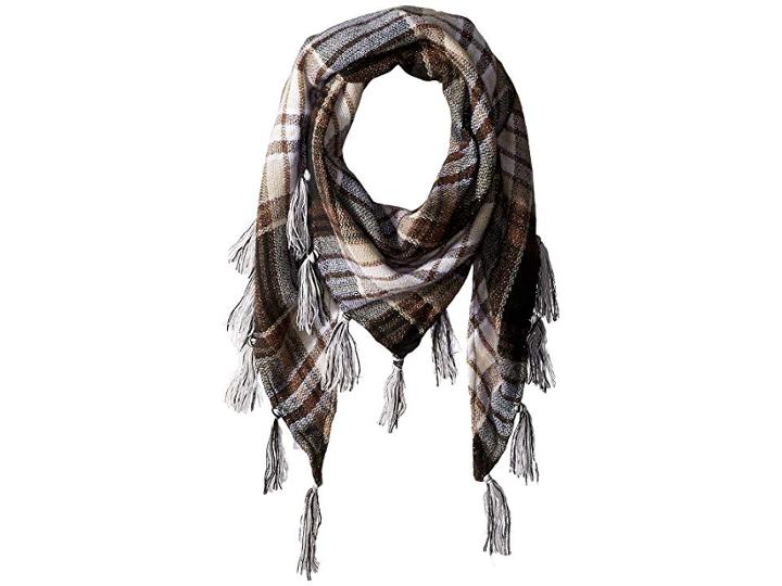 Collection Xiix College Plaid With Lurex Triangle (oat) Scarves