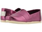Toms Kids Alpargata (little Kid/big Kid) (plum Metallic Canvas) Girl's Shoes