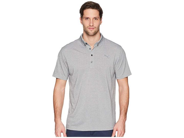 Puma Golf Oxford Heather Polo (quiet Shade Heather) Men's Short Sleeve Pullover