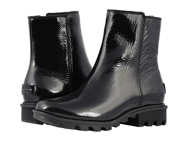 Sorel Phoenixtm Zip (black Patent Leather) Women's Zip Boots