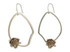 French Connection Asymmetrical Floral Hoop Earrings (gold) Earring