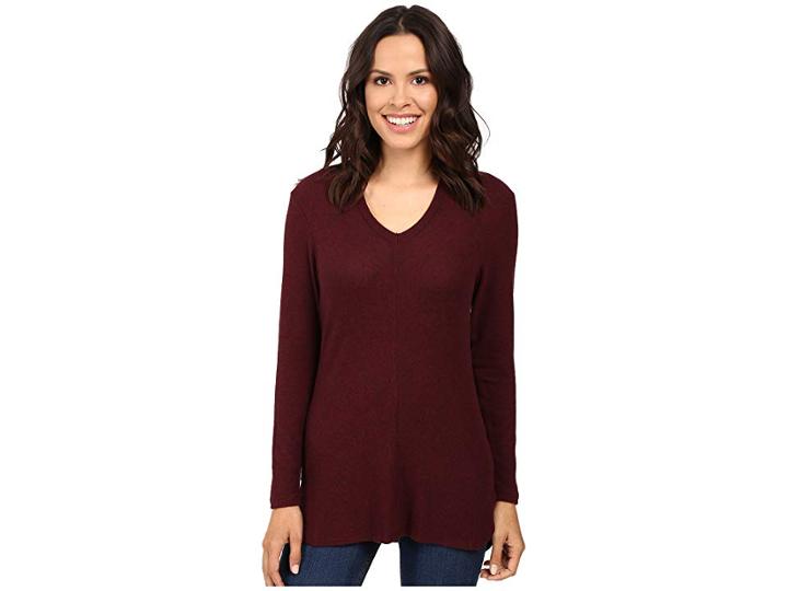 B Collection By Bobeau Sweater Hoodie (burgundy) Women's Sweatshirt