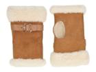 Ugg Fingerless Water Resistant Sheepskin Gloves With Belt (chestnut) Extreme Cold Weather Gloves