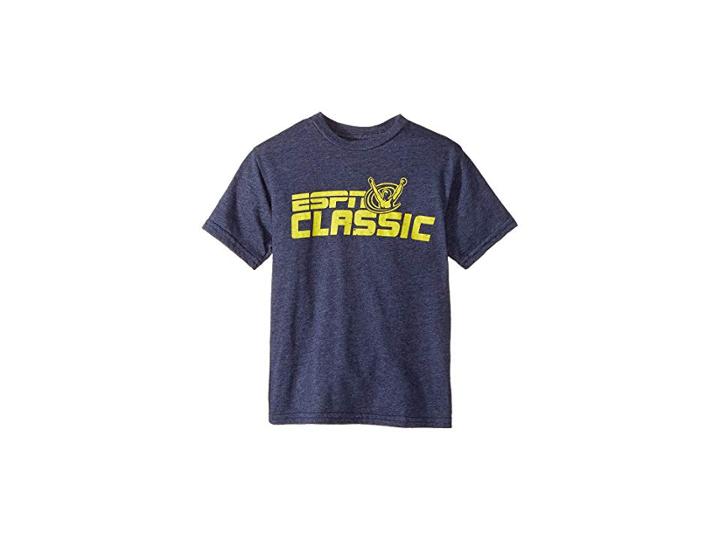 The Original Retro Brand Kids Espn Short Sleeve Tri-blend Tee (big Kids) (streaky Navy) Boy's T Shirt