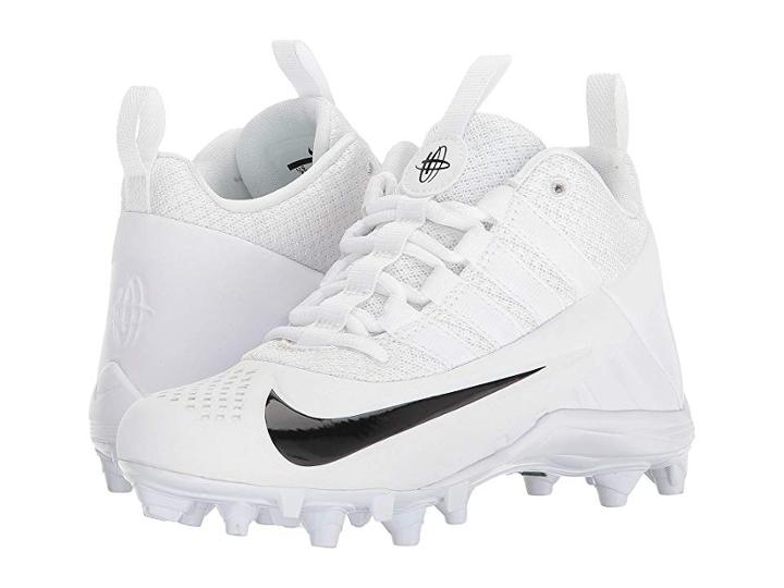 Nike Kids Alpha Huarache 6 Lacrosse (little Kid/big Kid) (white/black/black) Kids Shoes