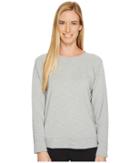 Under Armour Plush Terry Crew (true Gray Heather/cape Coral/tonal) Women's Clothing