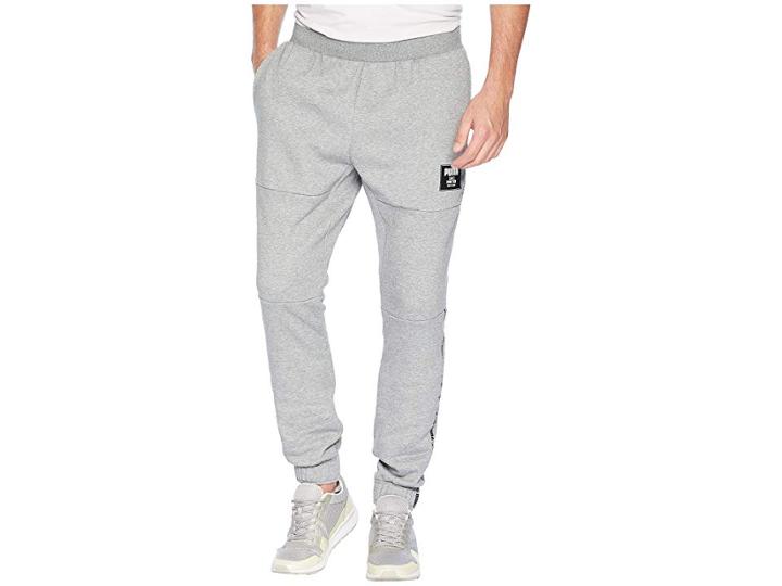 Puma Rebel Block Pants Fleece Cl (medium Gray Heather) Men's Casual Pants