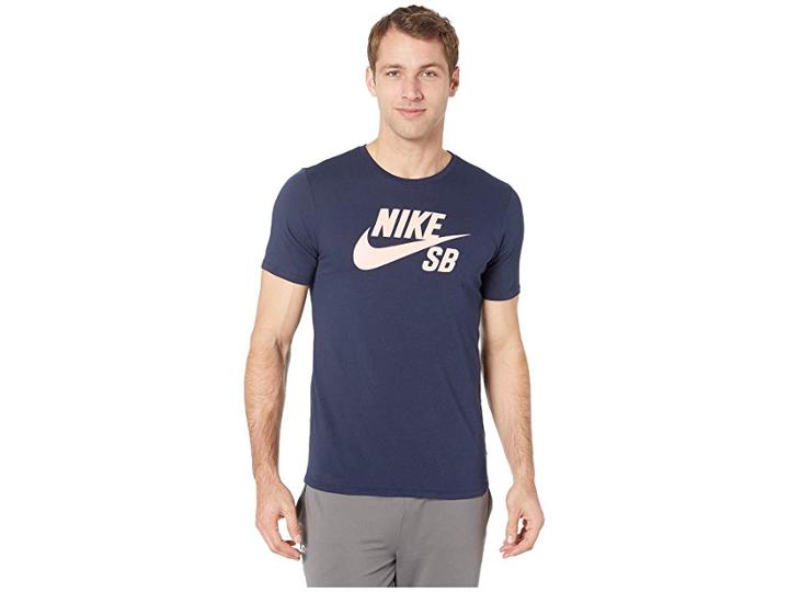Nike Sb Sb Logo Tee (obsidian/obsidian/storm Pink) Men's T Shirt
