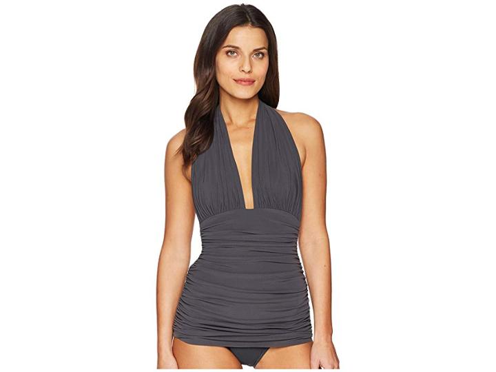 Kamalikulture By Norma Kamali Halter Bill Swimsuit (pewter) Women's Swimsuits One Piece