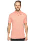 Nike Golf Mobility Control Stripe Polo (max Orange/black) Men's Short Sleeve Pullover