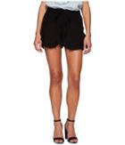Jack By Bb Dakota Alder Rayon Twill Double Ruffle Hem Shorts (black) Women's Shorts