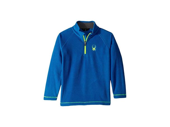Spyder Kids Speed Fleece Top (big Kids) (turkish Sea/bryte Yellow) Boy's Long Sleeve Pullover