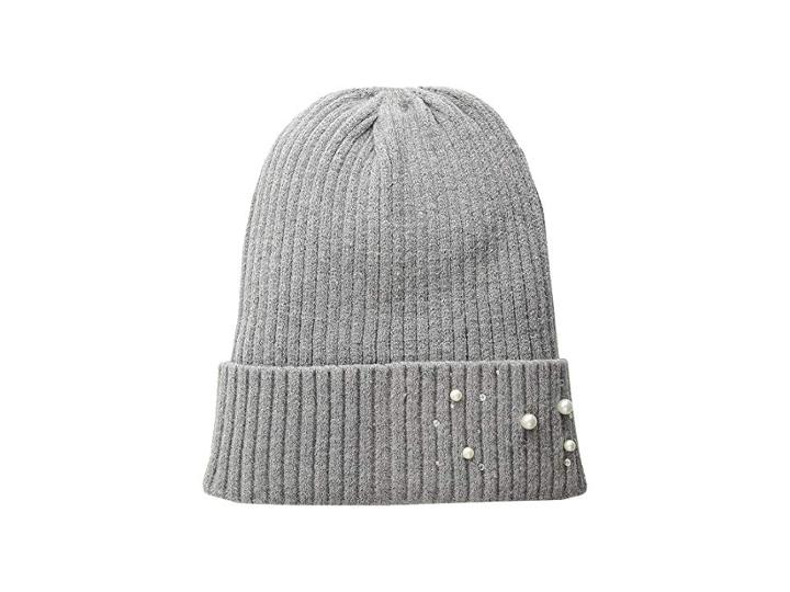 Collection Xiix Pearls And Stones Sleek Beanie (grey Heather) Beanies