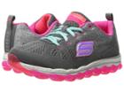Skechers Kids Skech Air Ultra 80035l (little Kid/big Kid) (charcoal/neon Pink) Girl's Shoes