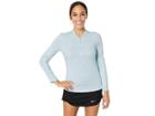 Nike Court Dry Top Long Sleeve 1/2 Zip (topaz Mist/white/white/topaz Mist) Women's Clothing
