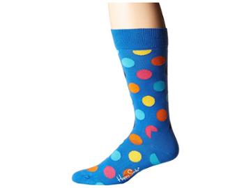 Happy Socks Big Dot Socks (blue Combo) Men's Crew Cut Socks Shoes