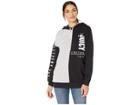 Juicy Couture Multi Graphic Pullover W/ Hood Black (heather Cozy/black Combo) Women's Clothing