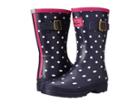 Joules Kids Printed Welly Rain Boot (toddler/little Kid/big Kid) (navy Spot) Girls Shoes