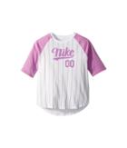 Nike Kids Sportswear Softball Tee (little Kids/big Kids) (white/rush Fuchsia/rush Fuchsia) Girl's T Shirt