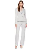 Le Suit Textured Two-button Notch Lapel Pant Suit (grey Stone) Women's Suits Sets