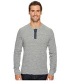 Lucky Brand Lived In Thermal Henley (heather Grey) Men's Clothing
