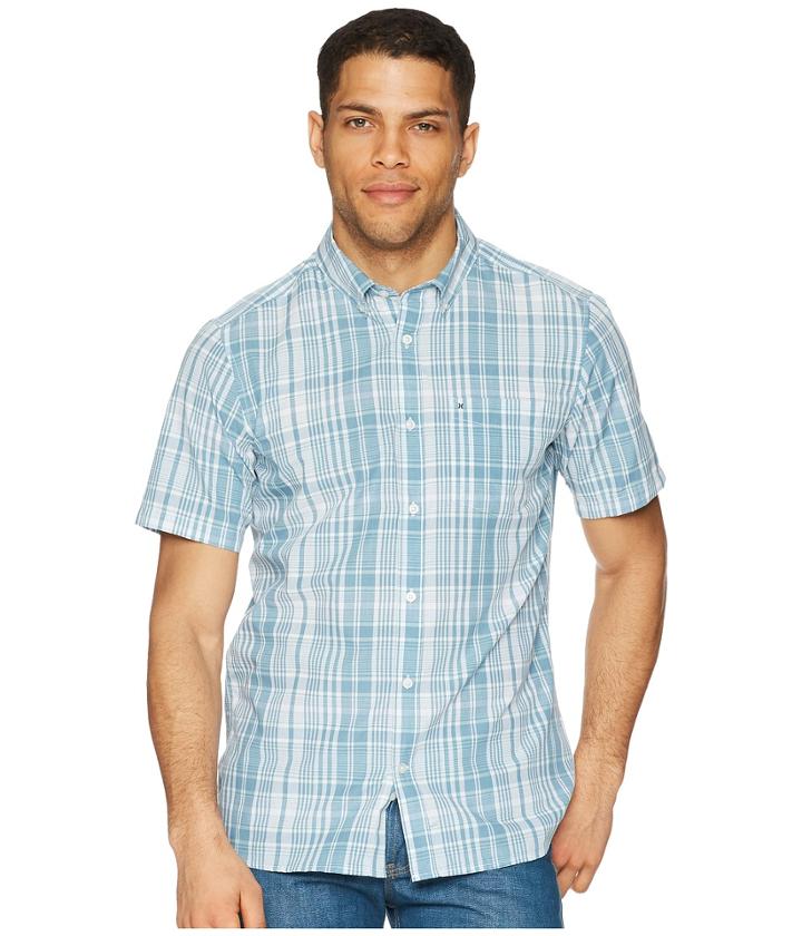 Hurley Dri-fit Johnny Short Sleeve Woven (ocean Bliss) Men's Clothing