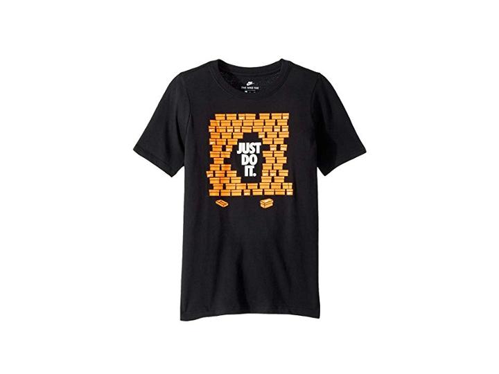 Nike Kids Nsw Shoebox Just Do It T-shirt (big Kids) (black/cone) Boy's T Shirt