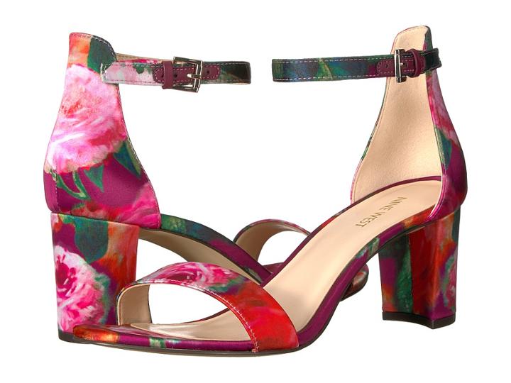 Nine West Pruce Block Heel Sandal (pink Multi Satin) High Heels